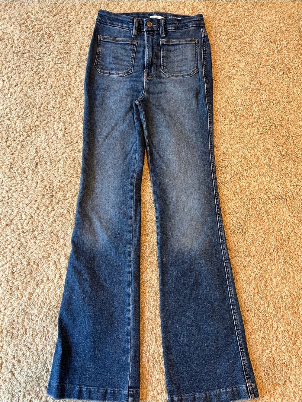 Good American Dark Blue Flare Jeans - Picture 10 of 10